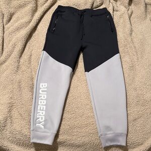 Burberry Kids Joggers in Black and Gray with Logo